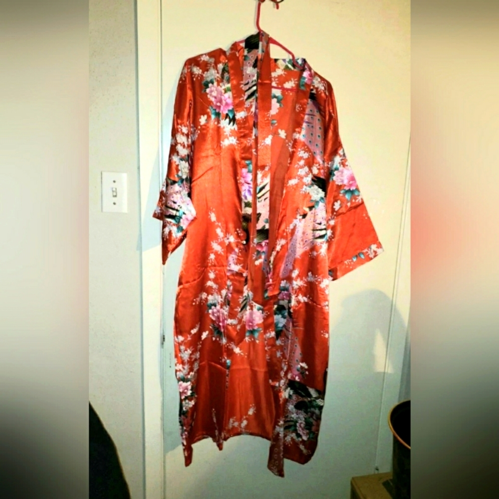 Red Kimono style Woman's Robe.